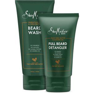 Beard Wash for Men & Detangler Set - Beard Wash Kit w/Maracuja Oil & Shea Butter